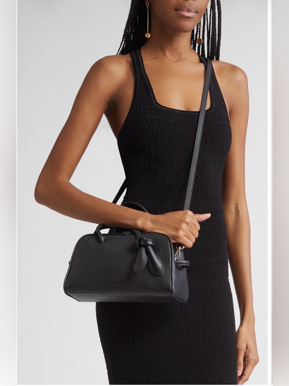 NWT Jacquemus "Le Petit Turismo" top handle bowling bag 100% calfskin  leather